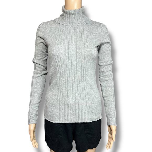 Banana Republic Womens Turtleneck Sweater Pullover Gray Lightweight Small - Picture 1 of 8